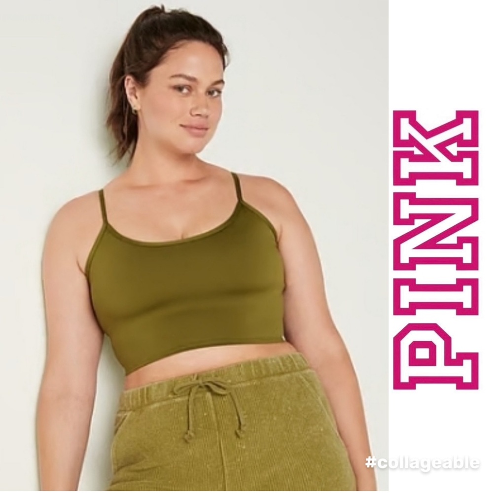 Victoria's Secret PINK | Active Ultimate Green Sports Bra Crop Top | Size Large